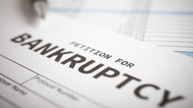 Close-up of a bankruptcy petition