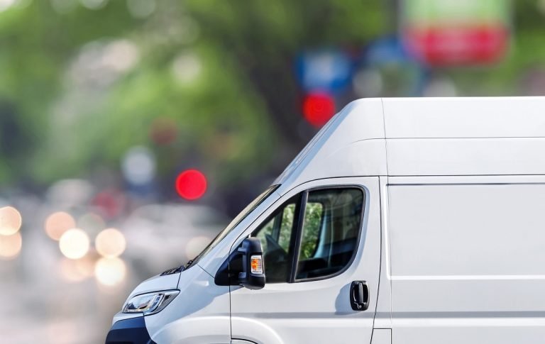 White sprinter van